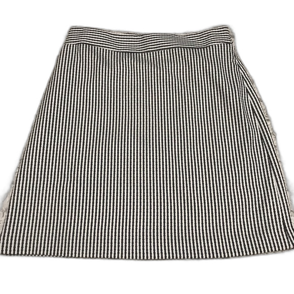Ann Taylor factory blue stripe skirt with lining side zipper size 6 - Picture 1 of 7